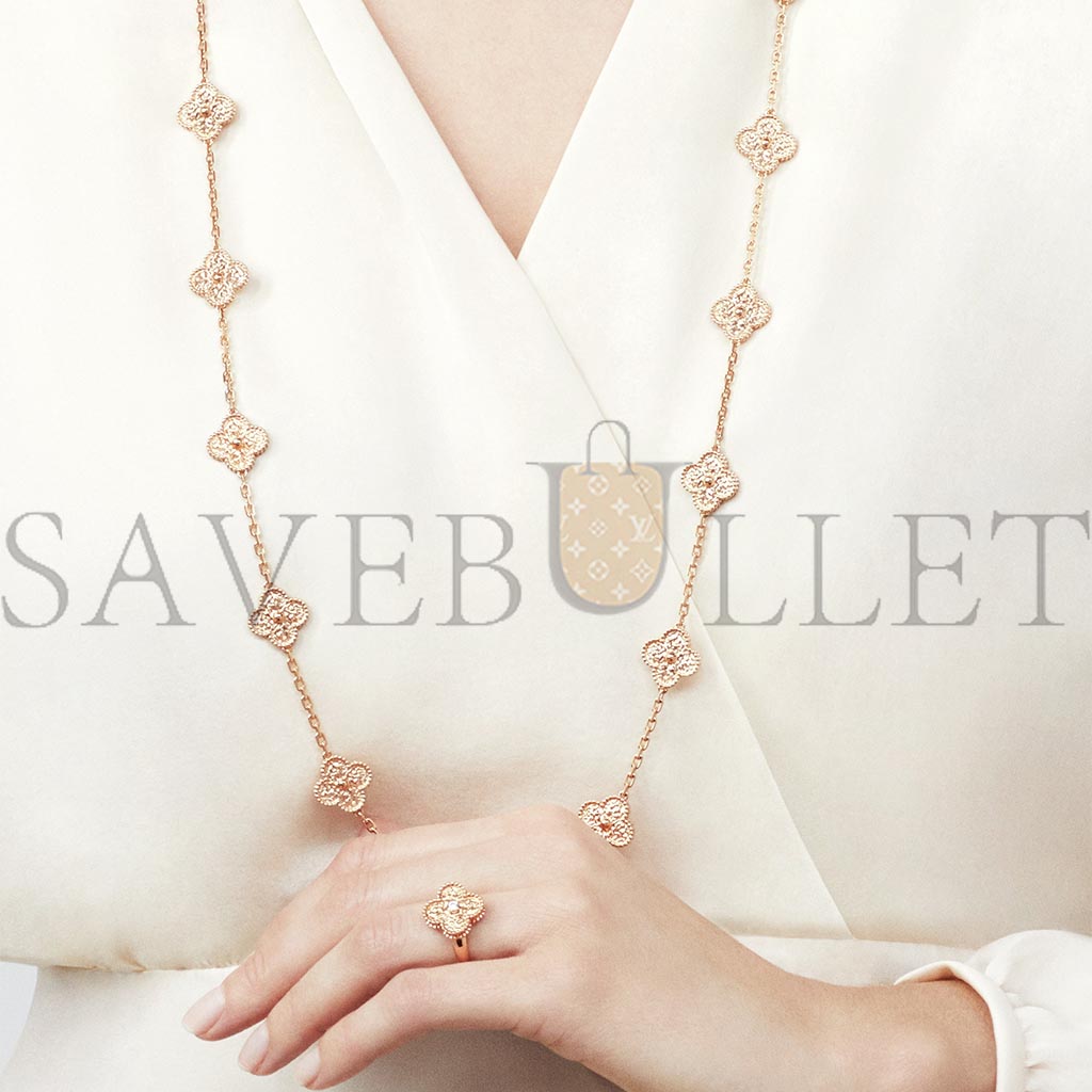 VAN CLEEF ARPELS VINTAGE ALHAMBRA LONG NECKLACE, 20 MOTIFS - ROSE GOLD VCARN9T000 VAN CLEEF ARPELS VINTAGE ALHAMBRA LONG NECKLACE, 20 MOTIFS - ROSE GOLD VCARN9T000